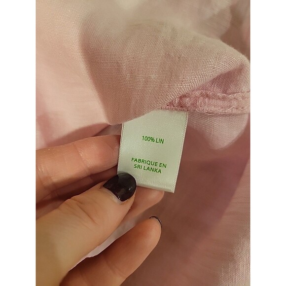 Lilly Pulitzer Briette Button Down Sleeveless Linen Top Urchin Pink Size Medium - Picture 7 of 8